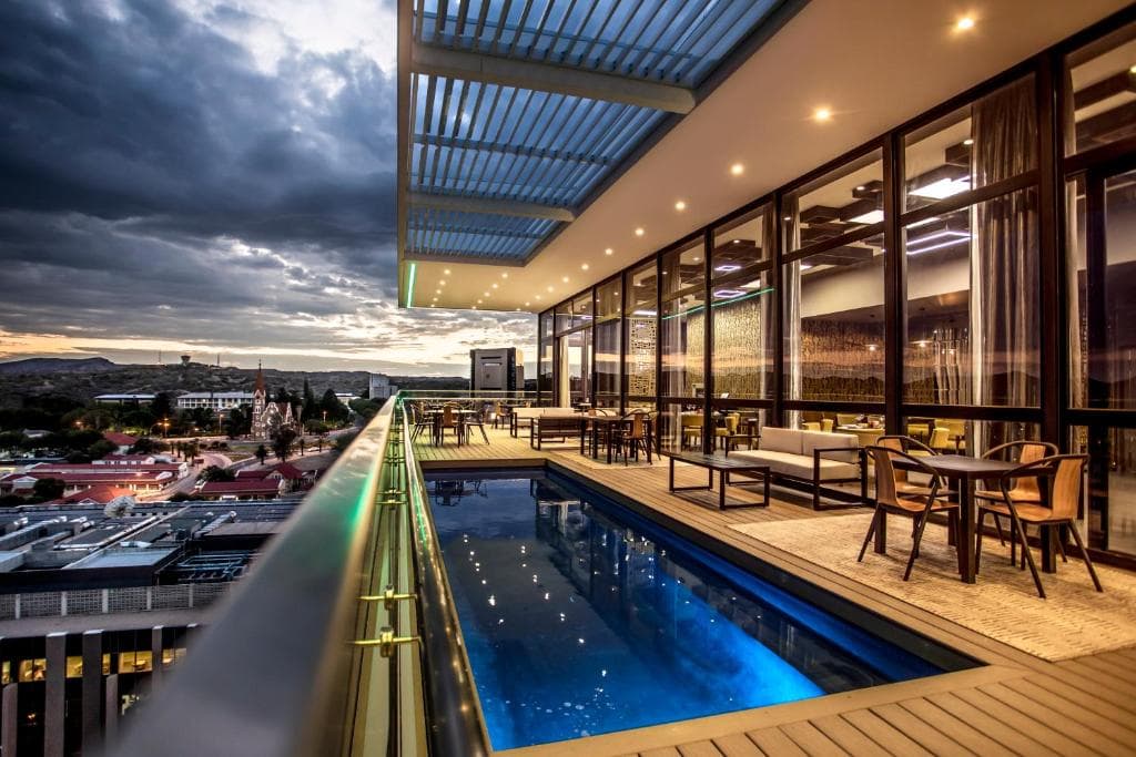 Avani Windhoek Hotel pool and terrace