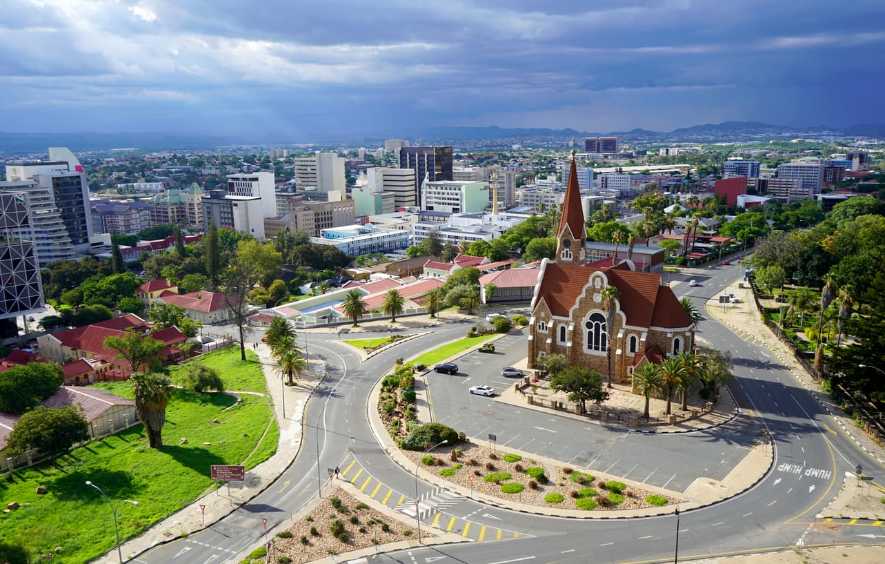 Aerial view of Windhoek, Namibia